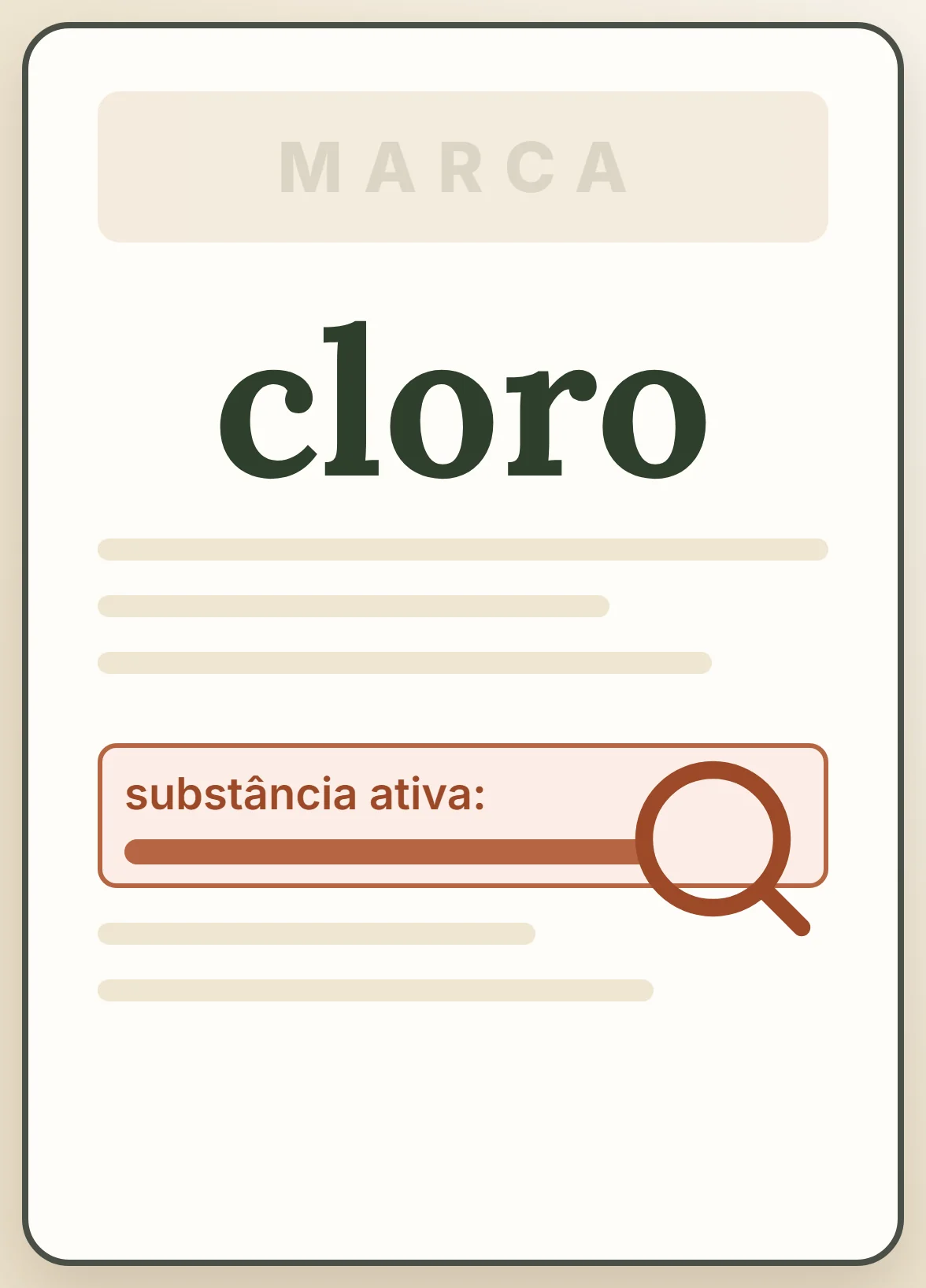 No rótulo, procure a linha da substância ativa: é ela, e não a marca, que diz o que o produto é.
